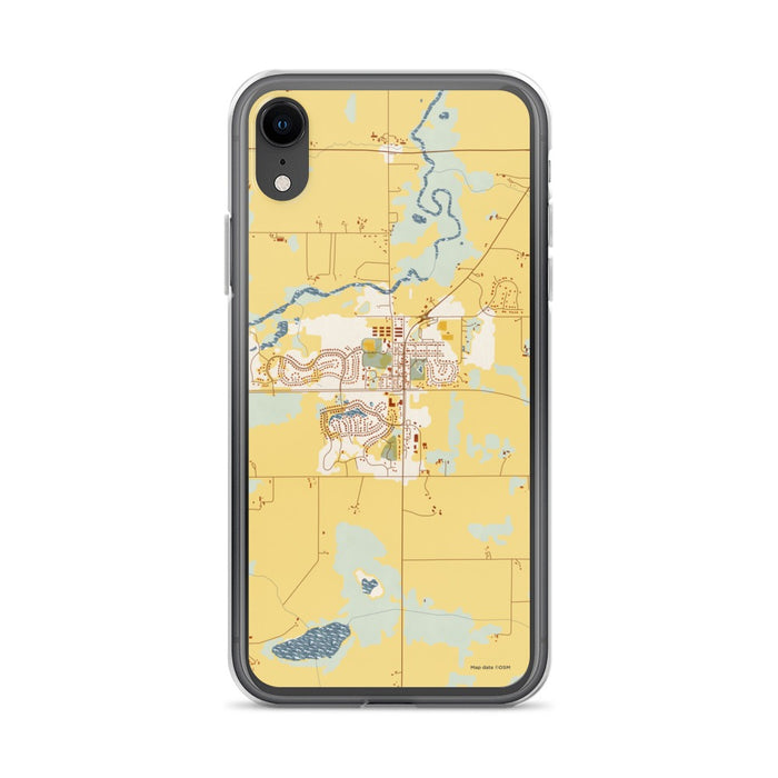 Custom iPhone XR Mayer Minnesota Map Phone Case in Woodblock