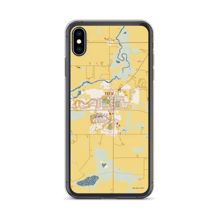 Custom iPhone XS Max Mayer Minnesota Map Phone Case in Woodblock