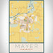 Mayer Minnesota Map Print Portrait Orientation in Woodblock Style With Shaded Background