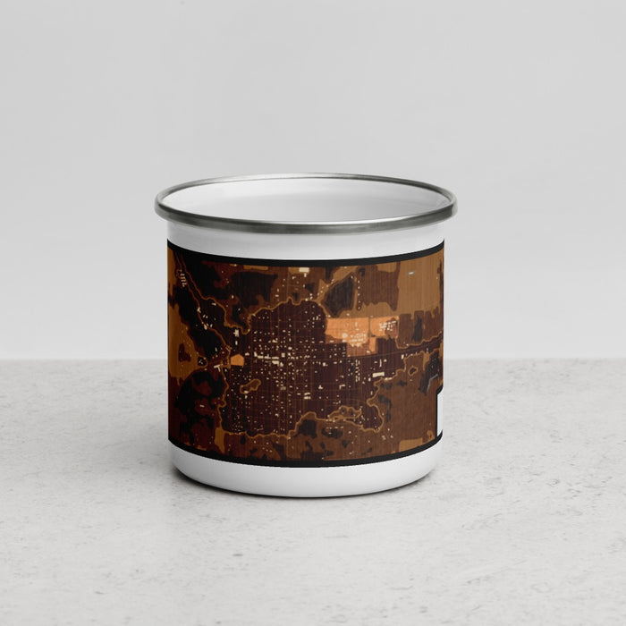 Front View Custom Mayo Florida Map Enamel Mug in Ember