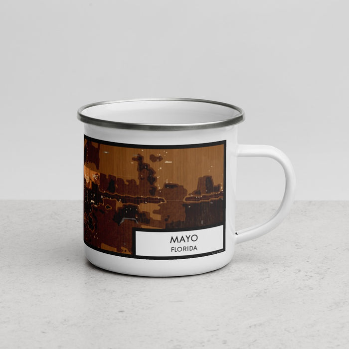 Right View Custom Mayo Florida Map Enamel Mug in Ember