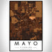 Mayo Florida Map Print Portrait Orientation in Ember Style With Shaded Background