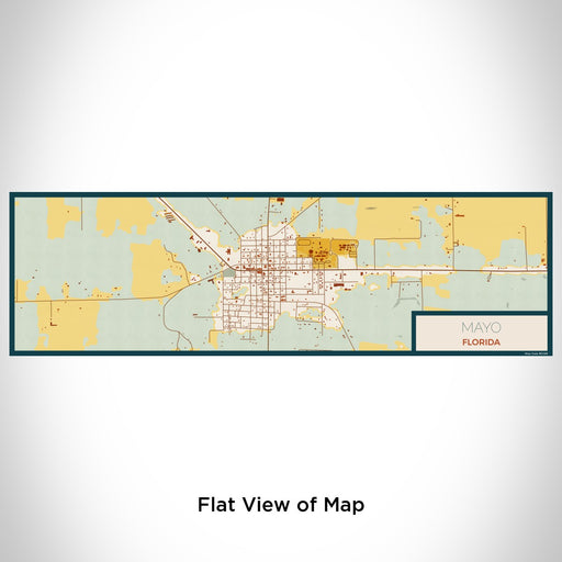 Flat View of Map Custom Mayo Florida Map Enamel Mug in Woodblock