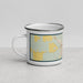 Left View Custom Mayo Florida Map Enamel Mug in Woodblock