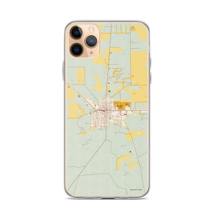 Custom iPhone 11 Pro Max Mayo Florida Map Phone Case in Woodblock