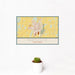 12x18 Mayville Wisconsin Map Print Landscape Orientation in Woodblock Style With Small Cactus Plant in White Planter