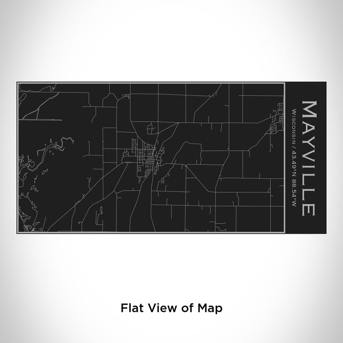 Rendered View of Mayville Wisconsin Map Engraving on 17oz Stainless Steel Insulated Cola Bottle in Black