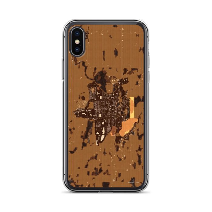 Custom iPhone X/XS Mayville Wisconsin Map Phone Case in Ember