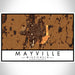 Mayville Wisconsin Map Print Landscape Orientation in Ember Style With Shaded Background