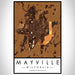 Mayville Wisconsin Map Print Portrait Orientation in Ember Style With Shaded Background