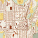 Mayville Wisconsin Map Print in Woodblock Style Zoomed In Close Up Showing Details