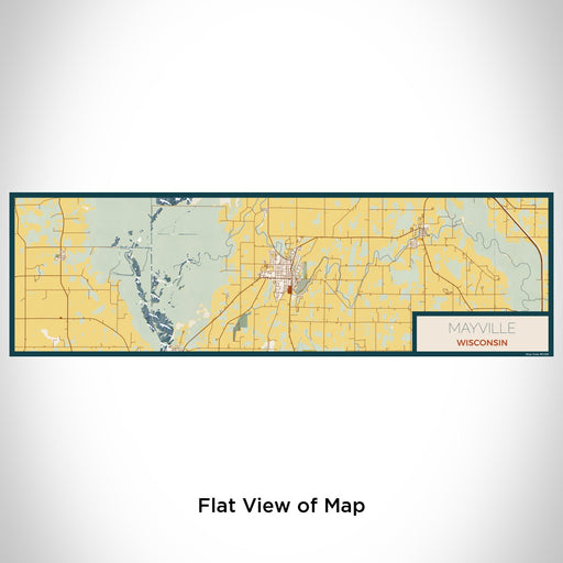 Flat View of Map Custom Mayville Wisconsin Map Enamel Mug in Woodblock
