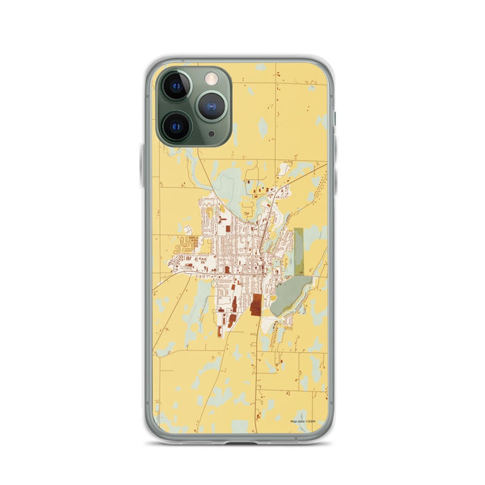 Custom iPhone 11 Pro Mayville Wisconsin Map Phone Case in Woodblock