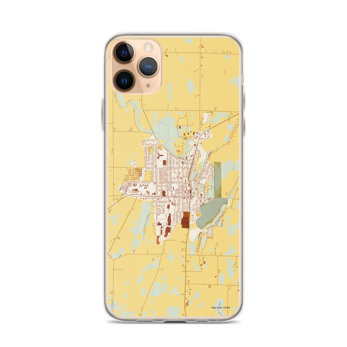 Custom iPhone 11 Pro Max Mayville Wisconsin Map Phone Case in Woodblock