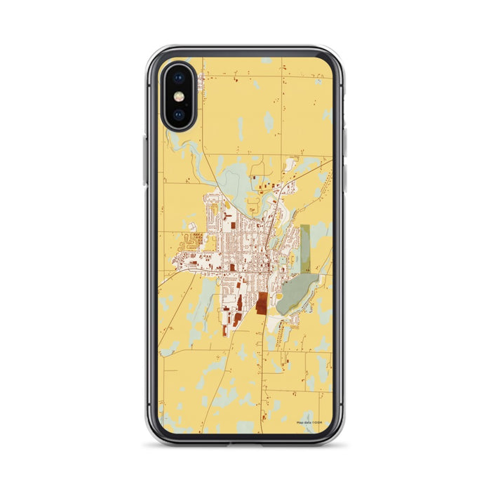 Custom iPhone X/XS Mayville Wisconsin Map Phone Case in Woodblock