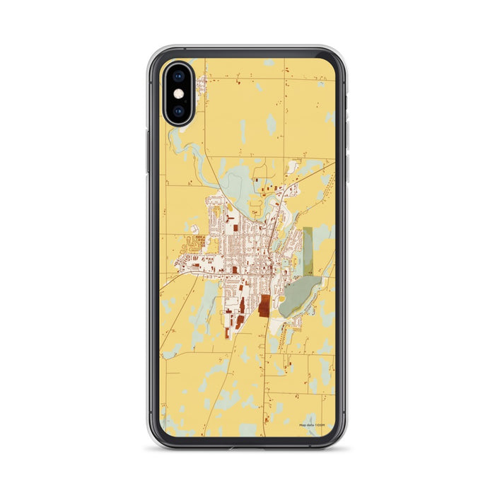 Custom iPhone XS Max Mayville Wisconsin Map Phone Case in Woodblock