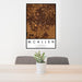 24x36 McAllen Texas Map Print Portrait Orientation in Ember Style Behind 2 Chairs Table and Potted Plant