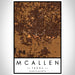 McAllen Texas Map Print Portrait Orientation in Ember Style With Shaded Background