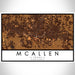 McAllen Texas Map Print Landscape Orientation in Ember Style With Shaded Background