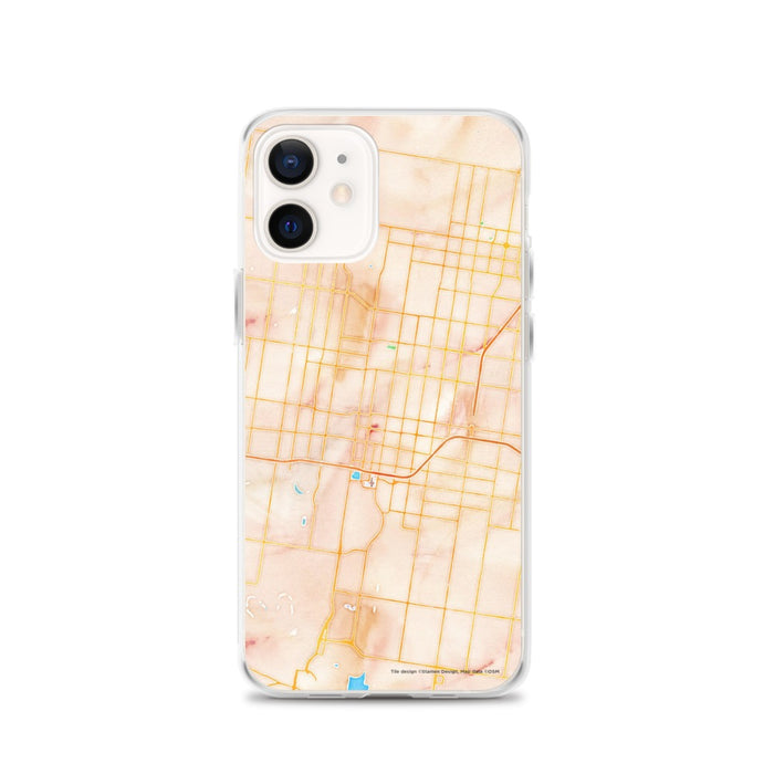 Custom McAllen Texas Map iPhone 12 Phone Case in Watercolor