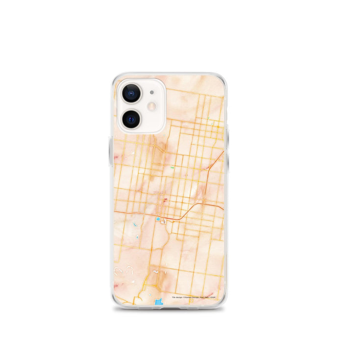 Custom McAllen Texas Map iPhone 12 mini Phone Case in Watercolor