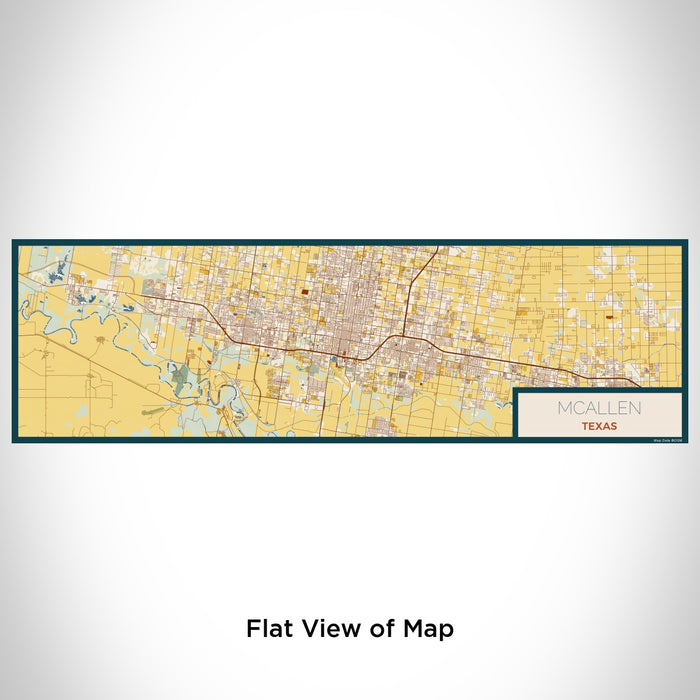 Flat View of Map Custom McAllen Texas Map Enamel Mug in Woodblock