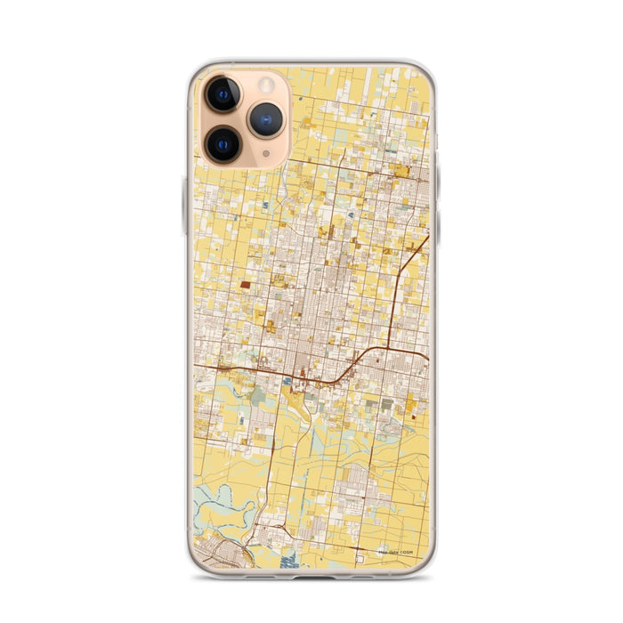 Custom McAllen Texas Map Phone Case in Woodblock