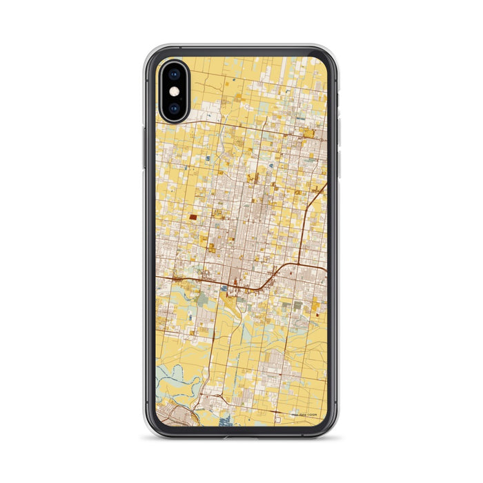 Custom McAllen Texas Map Phone Case in Woodblock