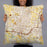Person holding 22x22 Custom McAllen Texas Map Throw Pillow in Woodblock