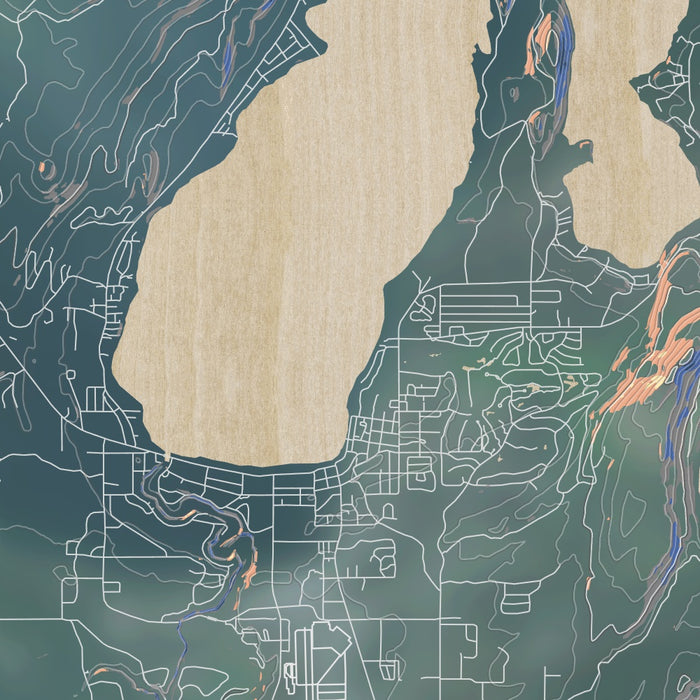 McCall Idaho Map Print in Afternoon Style Zoomed In Close Up Showing Details