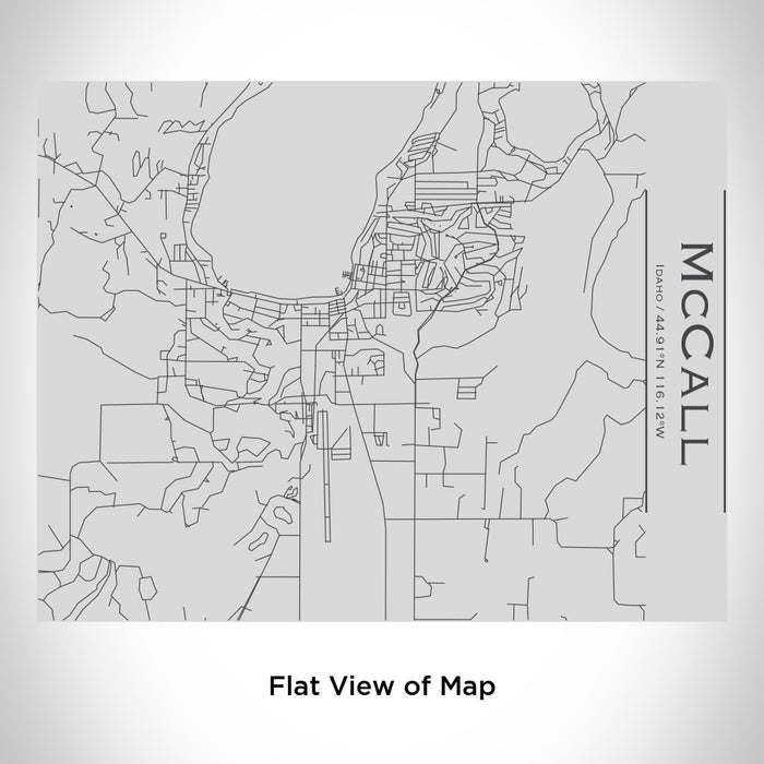 Rendered View of McCall Idaho Map Engraving on 20oz Stainless Steel Insulated Bottle with Bamboo Top