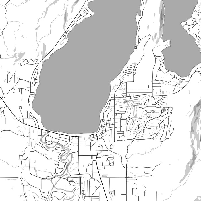 McCall Idaho Map Print in Classic Style Zoomed In Close Up Showing Details