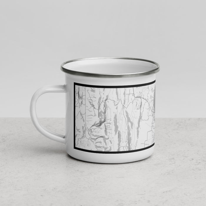 Left View Custom McCall Idaho Map Enamel Mug in Classic