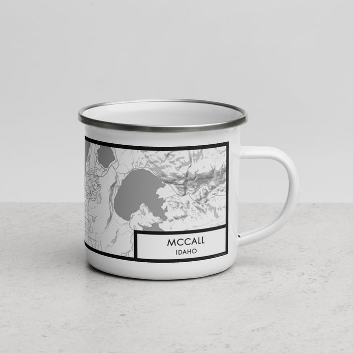 Right View Custom McCall Idaho Map Enamel Mug in Classic