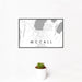 12x18 McCall Idaho Map Print Landscape Orientation in Classic Style With Small Cactus Plant in White Planter