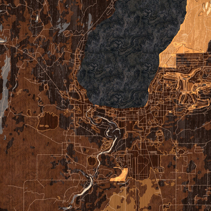 McCall Idaho Map Print in Ember Style Zoomed In Close Up Showing Details
