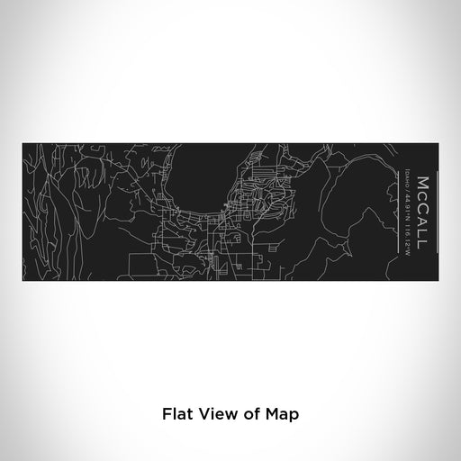 Rendered View of McCall Idaho Map Engraving on 10oz Stainless Steel Insulated Cup with Sliding Lid in Black