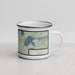 Right View Custom McCall Idaho Map Enamel Mug in Woodblock