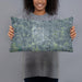 Person holding 20x12 Custom McComb Mississippi Map Throw Pillow in Afternoon