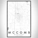 McComb Mississippi Map Print Portrait Orientation in Classic Style With Shaded Background