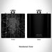 Rendered View of McComb Mississippi Map Engraving on 6oz Stainless Steel Flask in Black