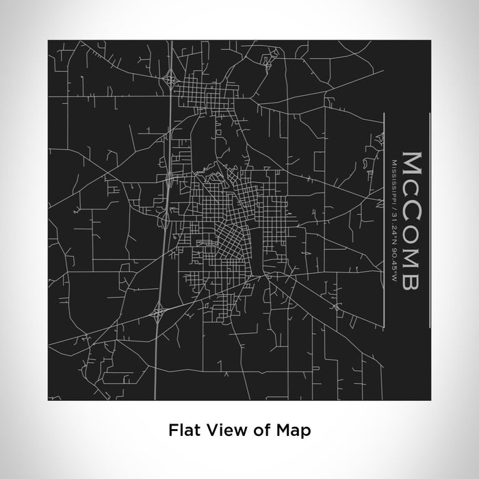 Rendered View of McComb Mississippi Map Engraving on 17oz Stainless Steel Insulated Tumbler in Black