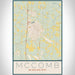 McComb Mississippi Map Print Portrait Orientation in Woodblock Style With Shaded Background