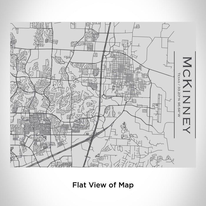 Rendered View of McKinney Texas Map Engraving on 20oz Stainless Steel Insulated Bottle with Bamboo Top