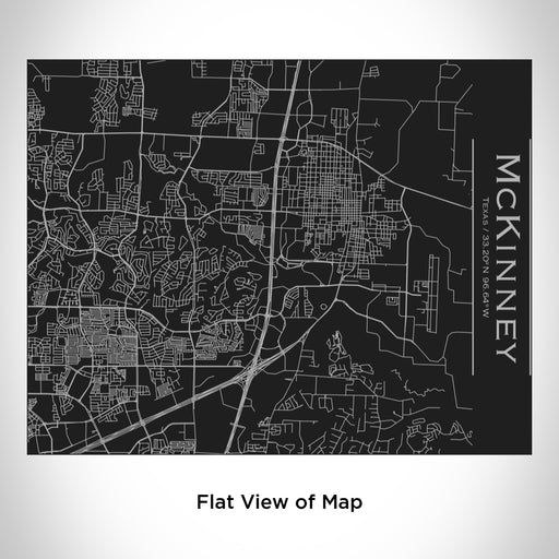 Rendered View of McKinney Texas Map Engraving on 20oz Stainless Steel Insulated Bottle with Bamboo Top in Black