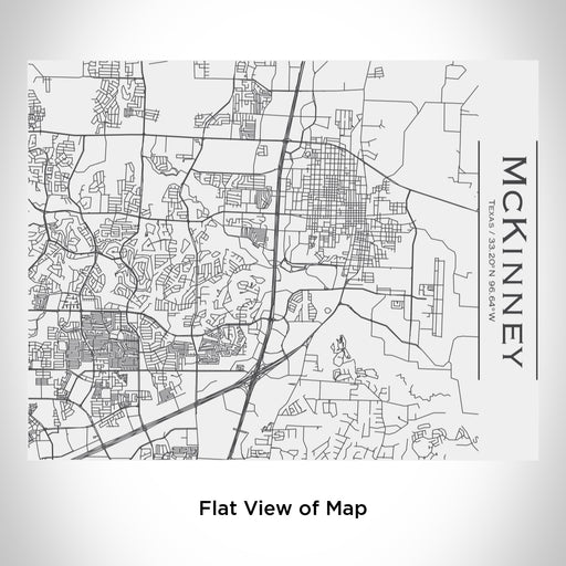 Rendered View of McKinney Texas Map Engraving on 20oz Stainless Steel Insulated Bottle with Bamboo Top in White