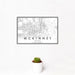 12x18 McKinney Texas Map Print Landscape Orientation in Classic Style With Small Cactus Plant in White Planter