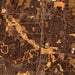 McKinney Texas Map Print in Ember Style Zoomed In Close Up Showing Details