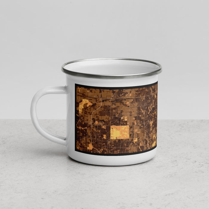 Left View Custom McKinney Texas Map Enamel Mug in Ember