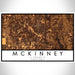 McKinney Texas Map Print Landscape Orientation in Ember Style With Shaded Background